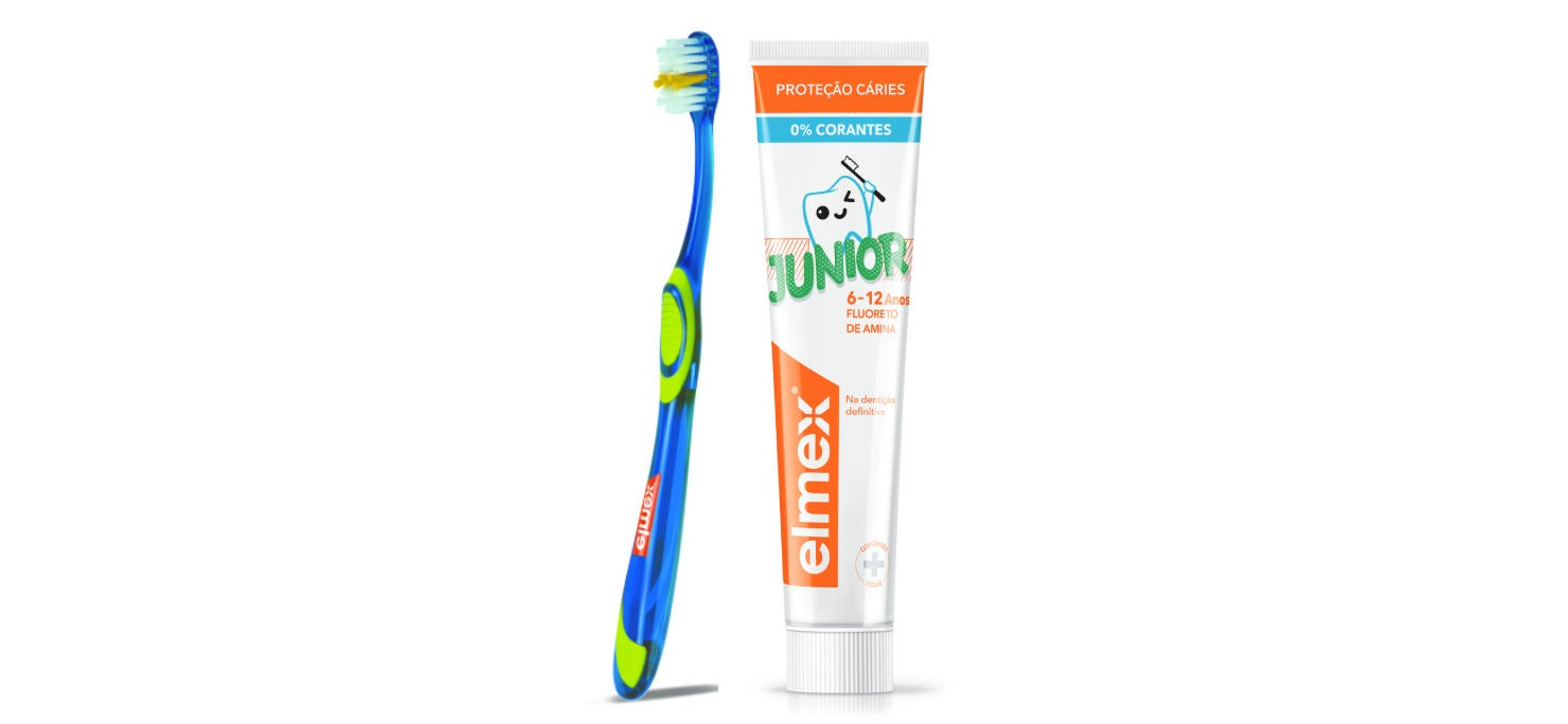 Escova de dentes elmex® Júnior